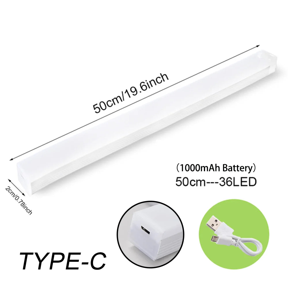 50cm Motion Sensor LED Night Light with USB-C charging, 36 LEDs and 1000mAh rechargeable battery