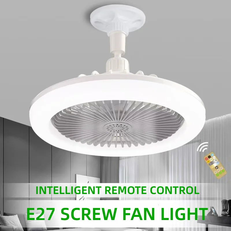 3-in-1 LED Ceiling Fan Light with Remote Control – E27 Socket for Bedroom & Living Room