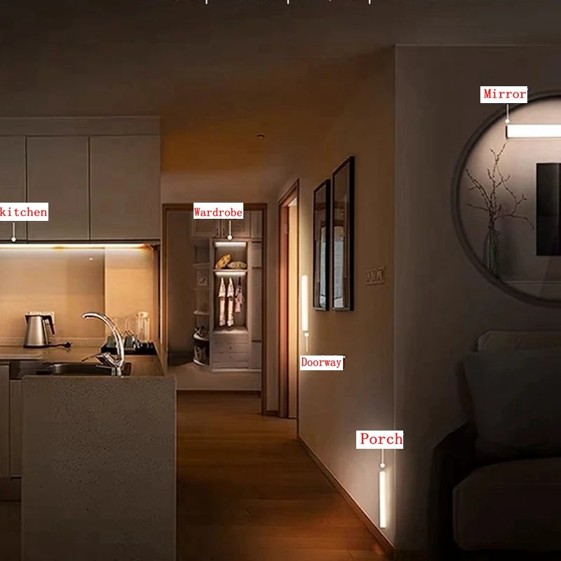 Wireless Motion Sensor LED Light Installed Under Kitchen Cabinet
