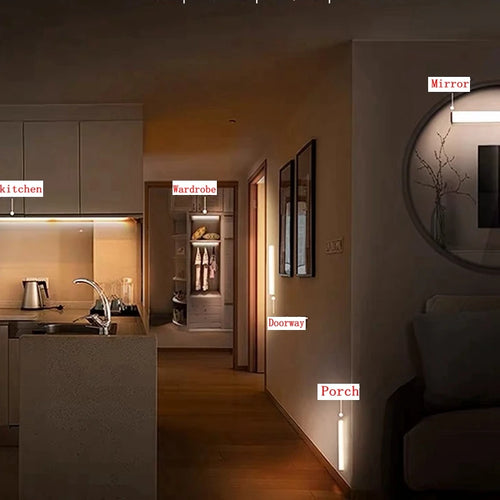 Wireless Motion Sensor LED Light Installed Under Kitchen Cabinet